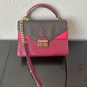 Michael Kors Red and Brown Handbag